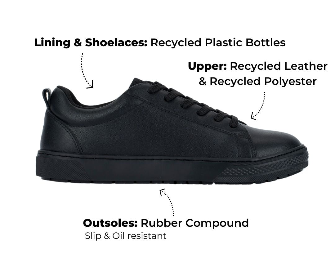 Day : Recycled Leather Sneakers - Slip & Oil resistant