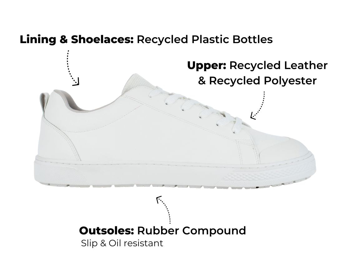 Shift : Recycled Leather Sneakers with Rubber Toe-Guard