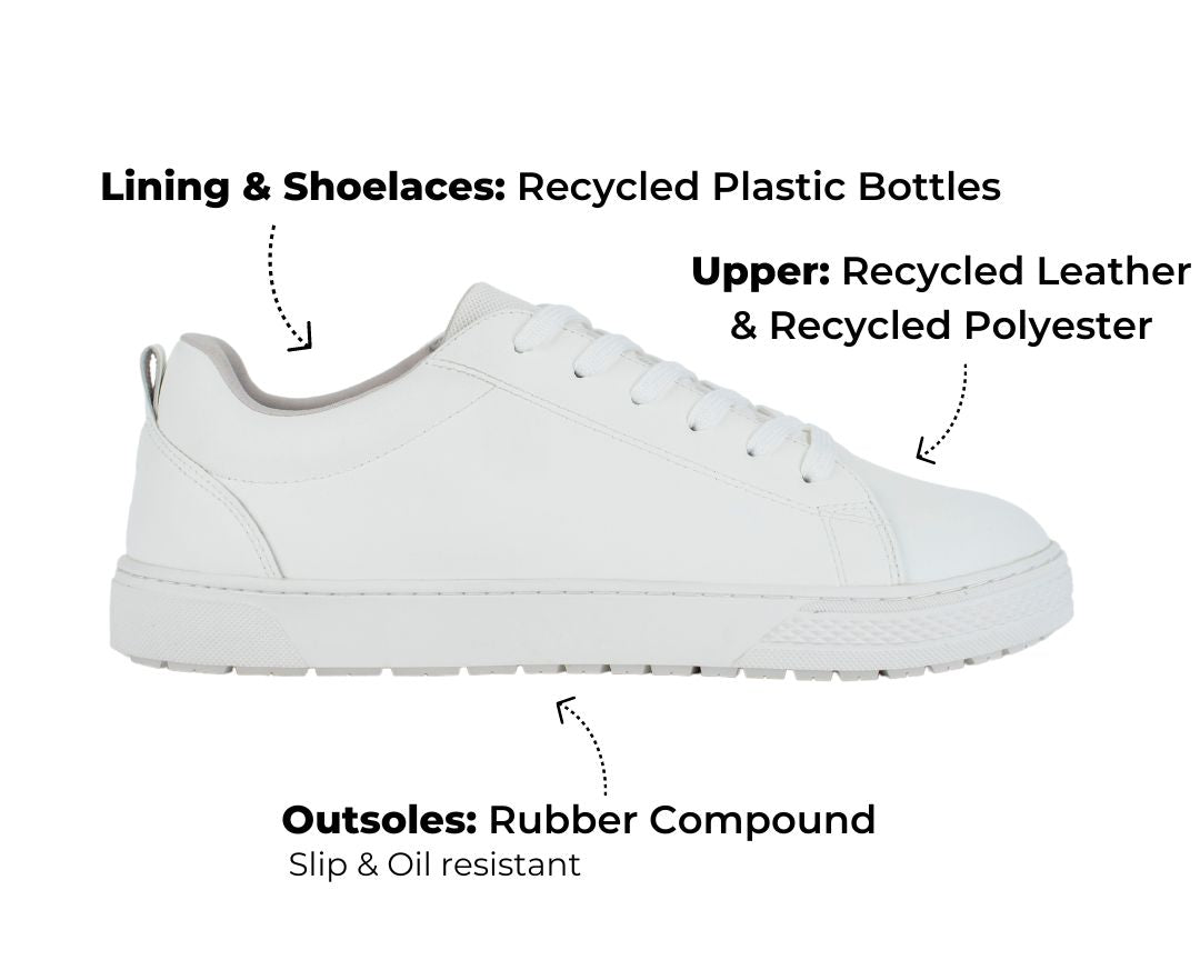 Day : Recycled Leather Sneakers - Slip & Oil resistant