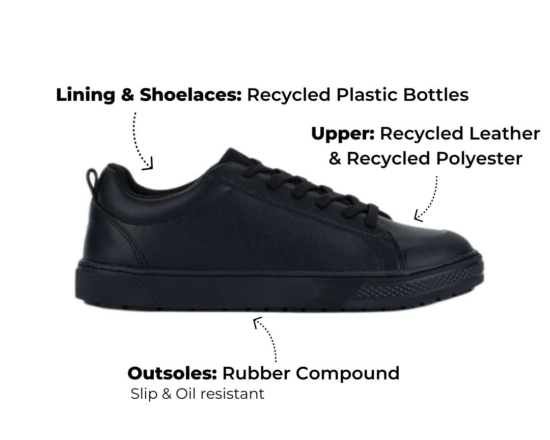 Shift : Recycled Leather Sneakers with Rubber Toe-Guard