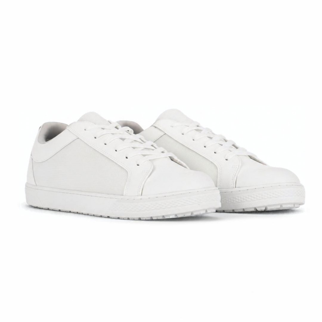 Resort : Recycled Leather Sneakers with mesh
